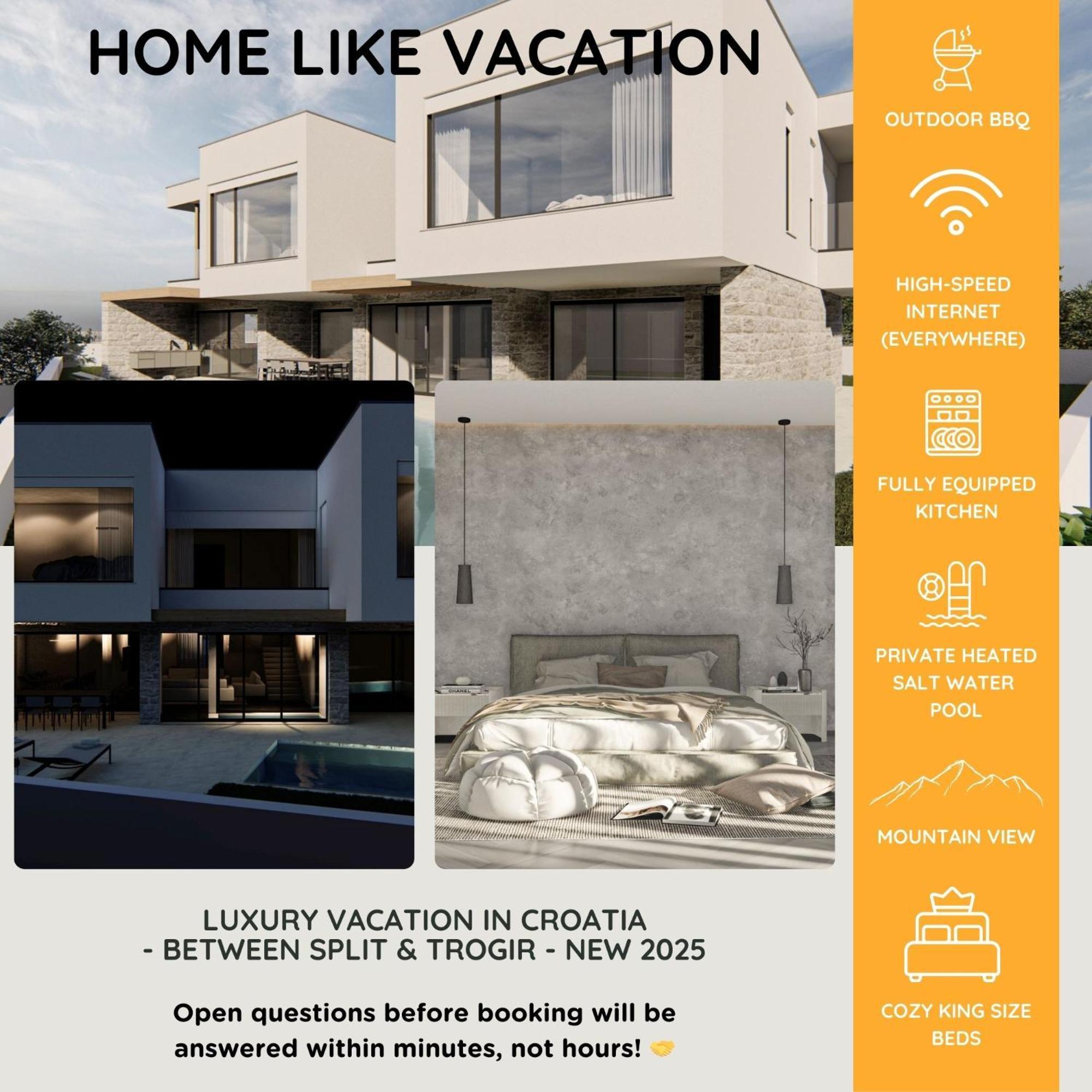 Villa Just Be Alive By Trawelltopia - Pool, Wifi Kaštela Esterno foto